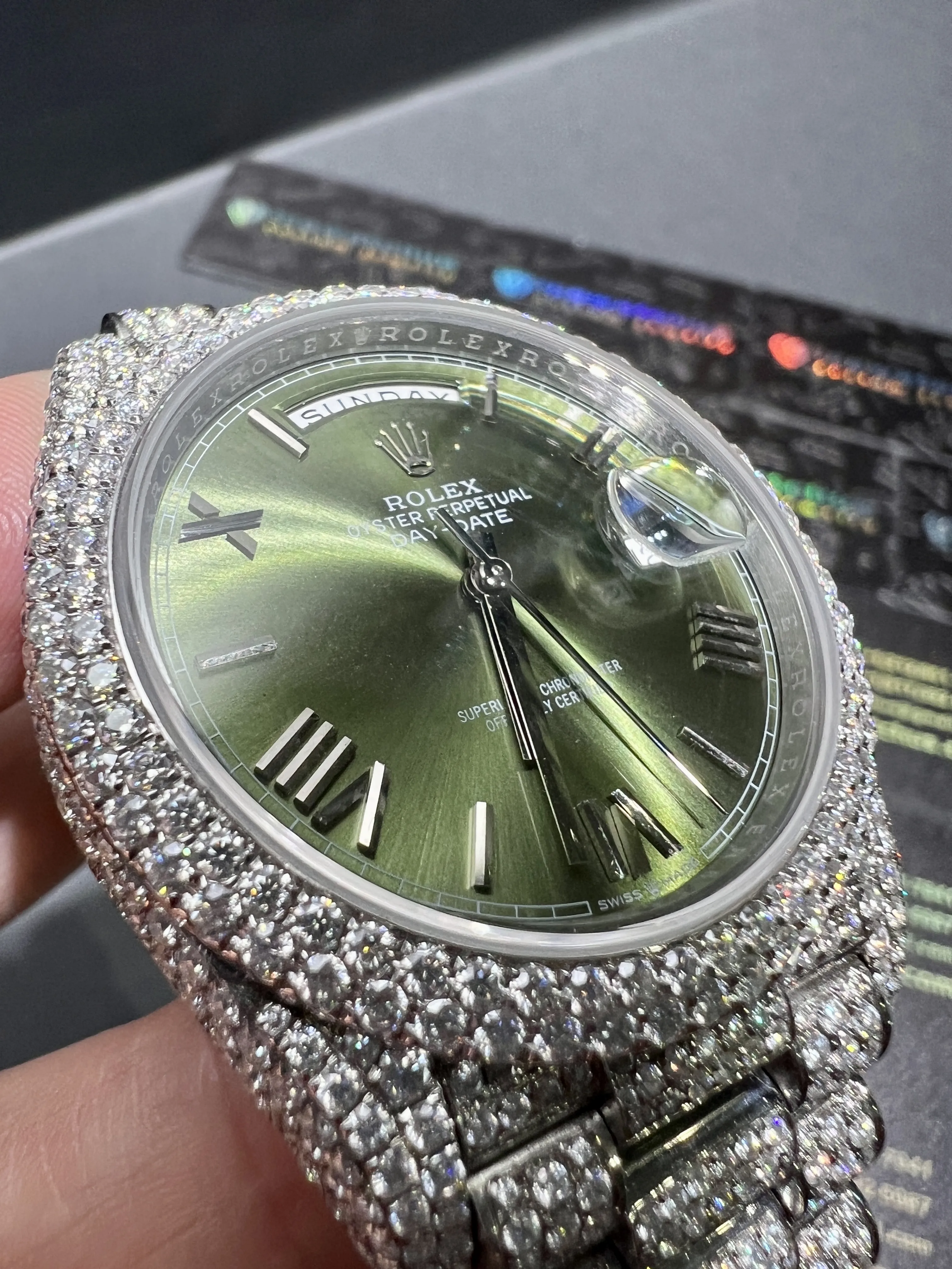 Day-Date Icedout Watch with Olive Green Dial D1080019316 — view 10