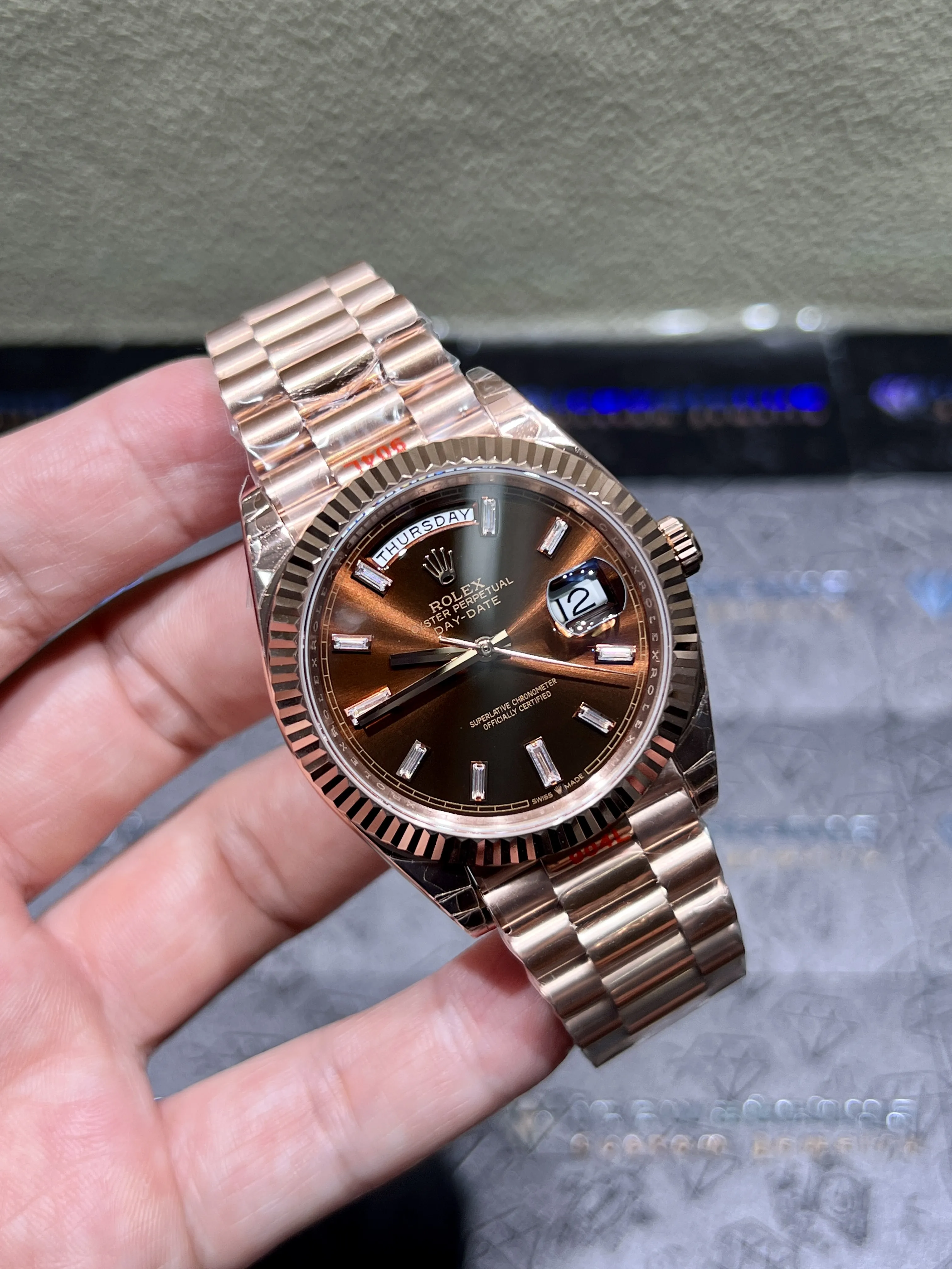 Day-Date 40mm Rose Gold Watch with Brown Dial D417219319 — view 2