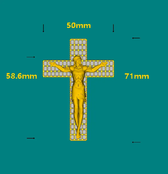0092 Crucifixion of Jesus Cross Pendant White 925 silver with moissanite W-50mm,H-71mm D573819330 — view 10