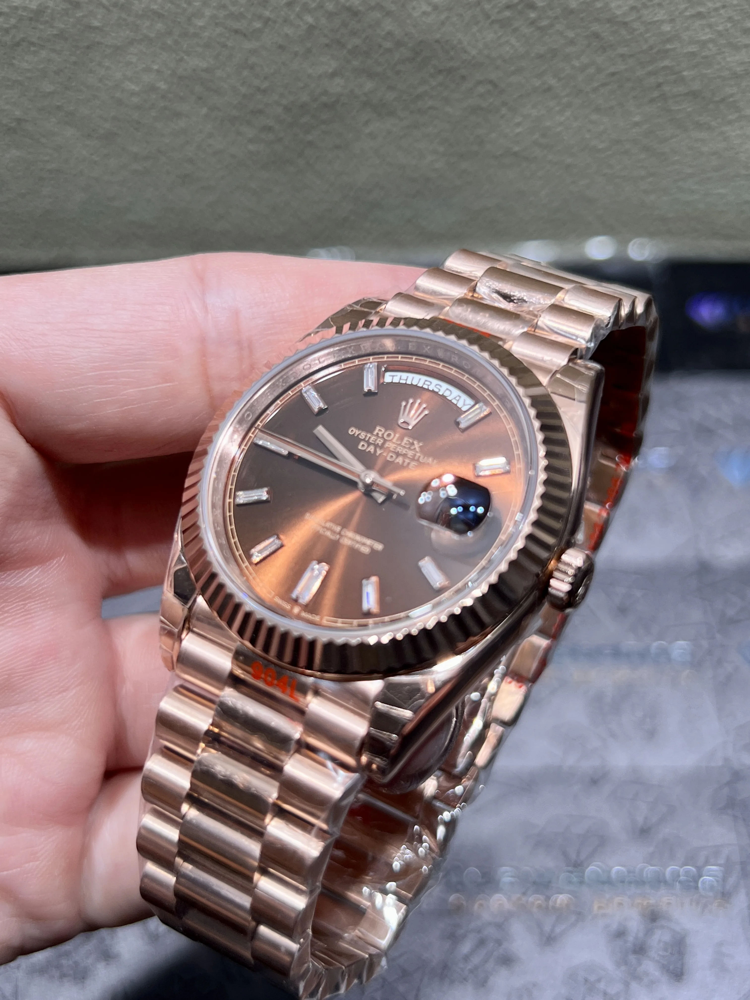 Day-Date 40mm Rose Gold Watch with Brown Dial D417219319 — view 7