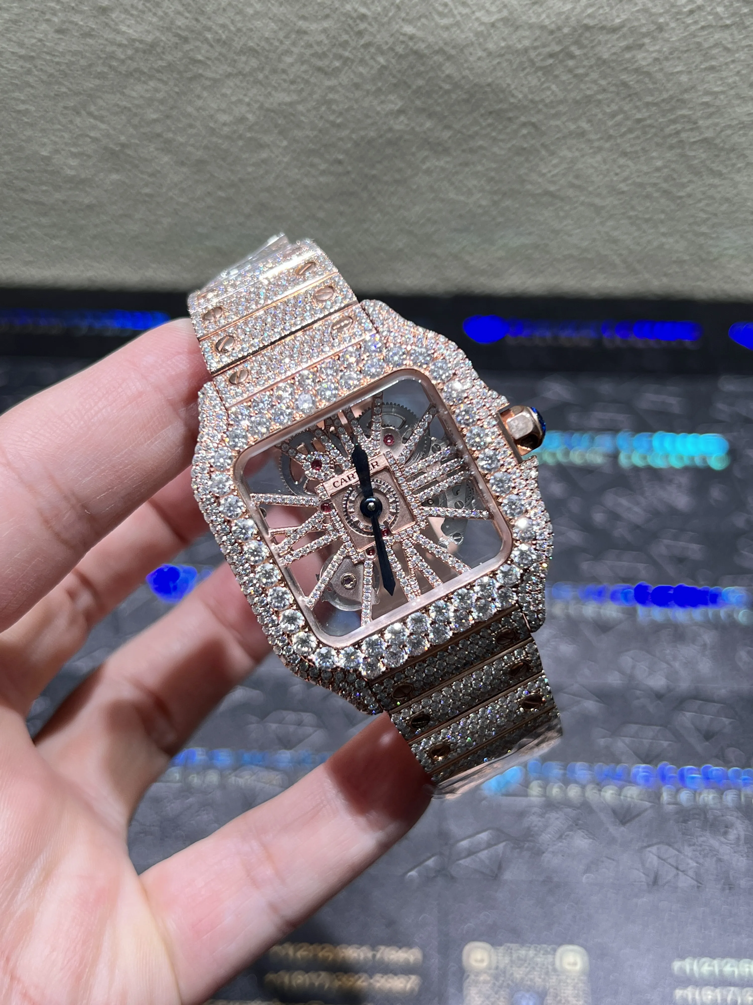 Santos Skeleton Icedout Watch 40mm D1147519332 — view 2
