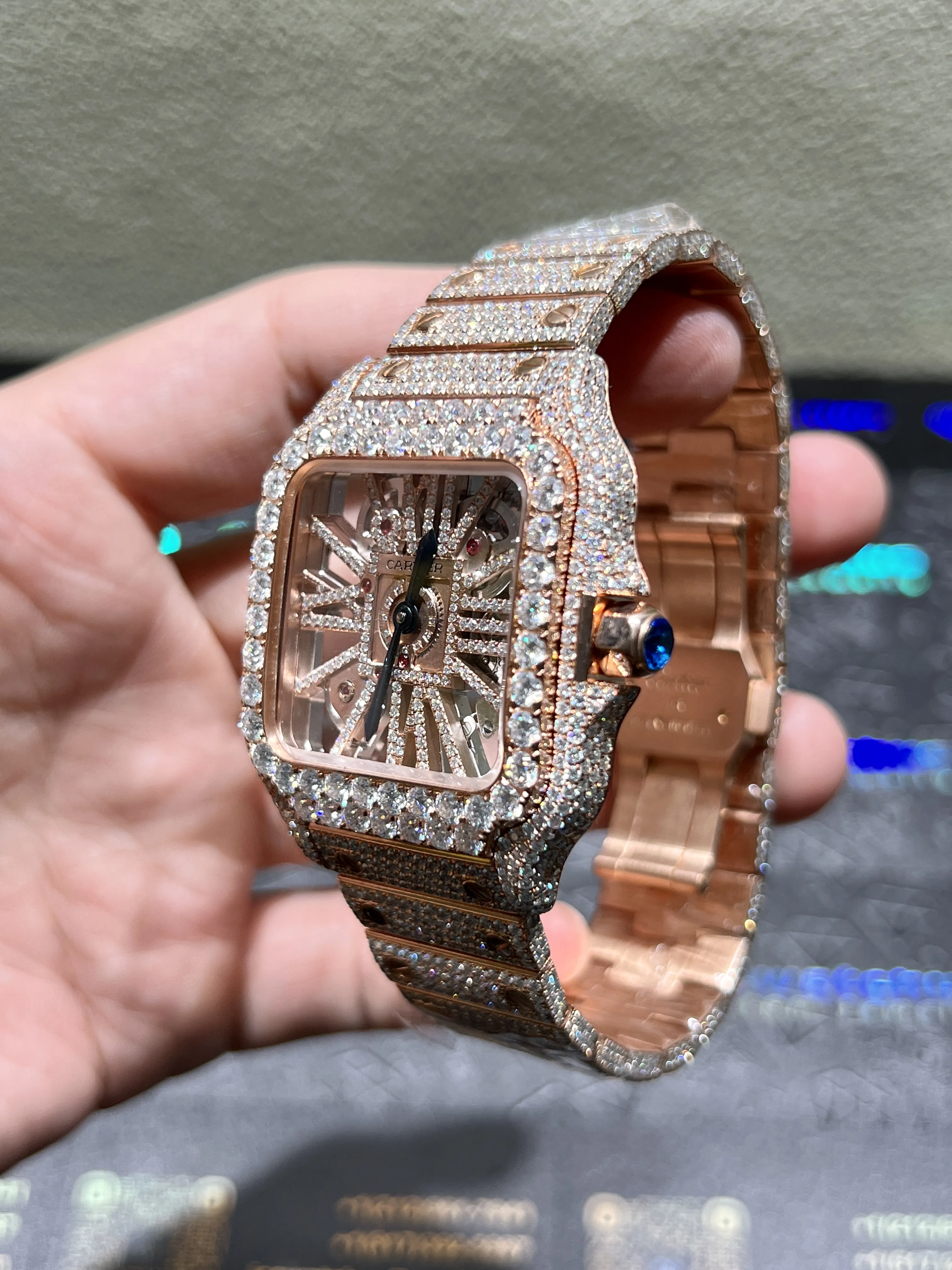 Santos Skeleton Icedout Watch 40mm D1147519332 — view 4