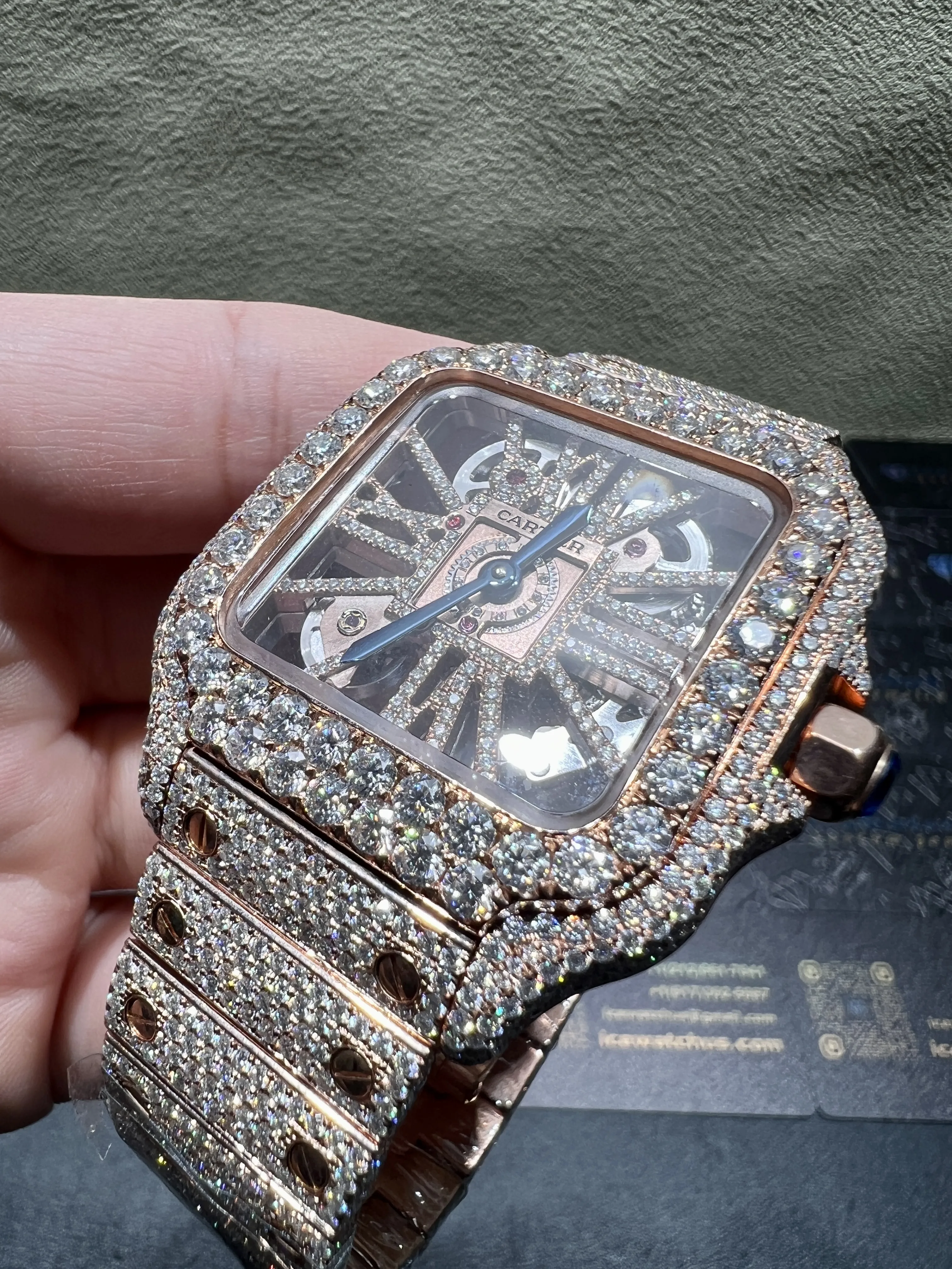 Santos Skeleton Icedout Watch 40mm D1147519332 — view 10