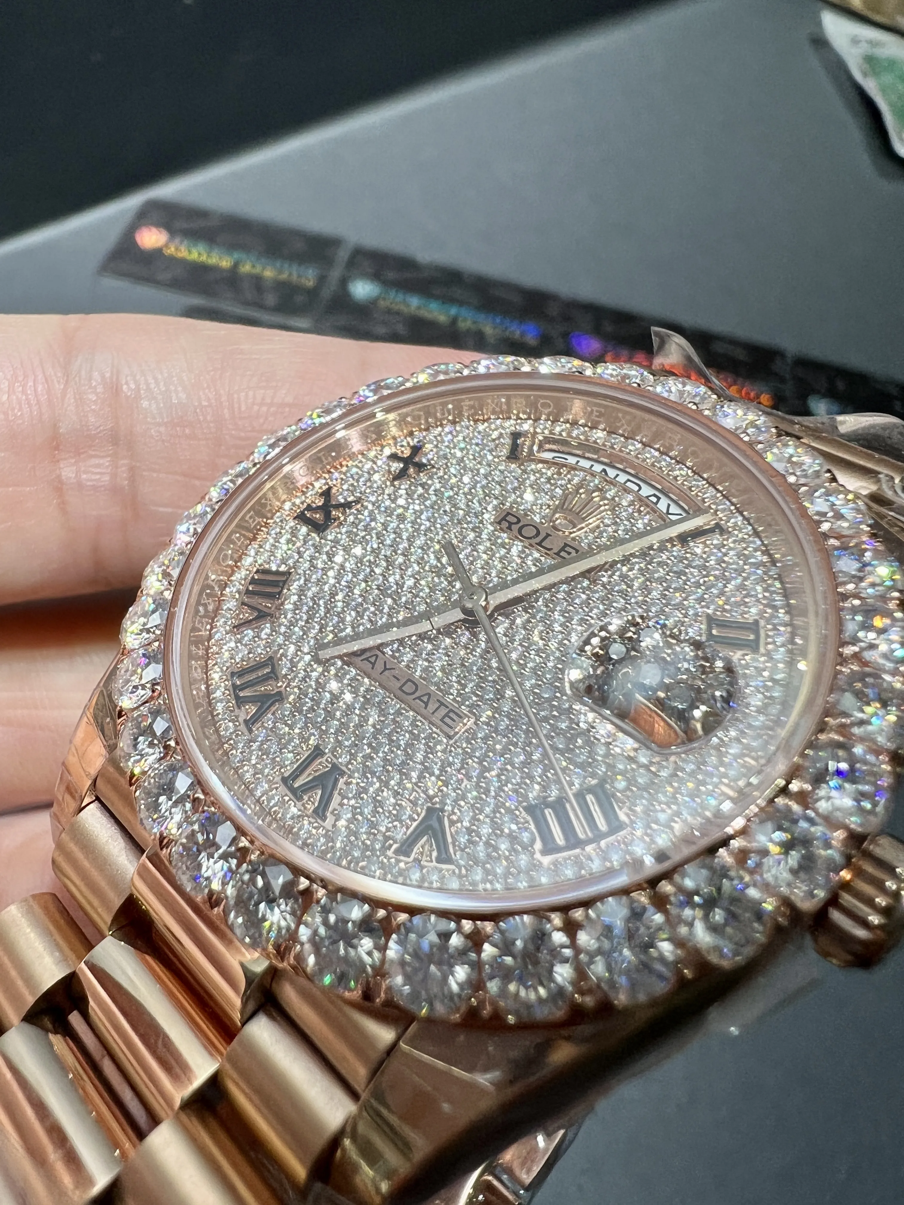 Day-Date 40mm Icedout Watch with Roman Dial D607519333 — view 10