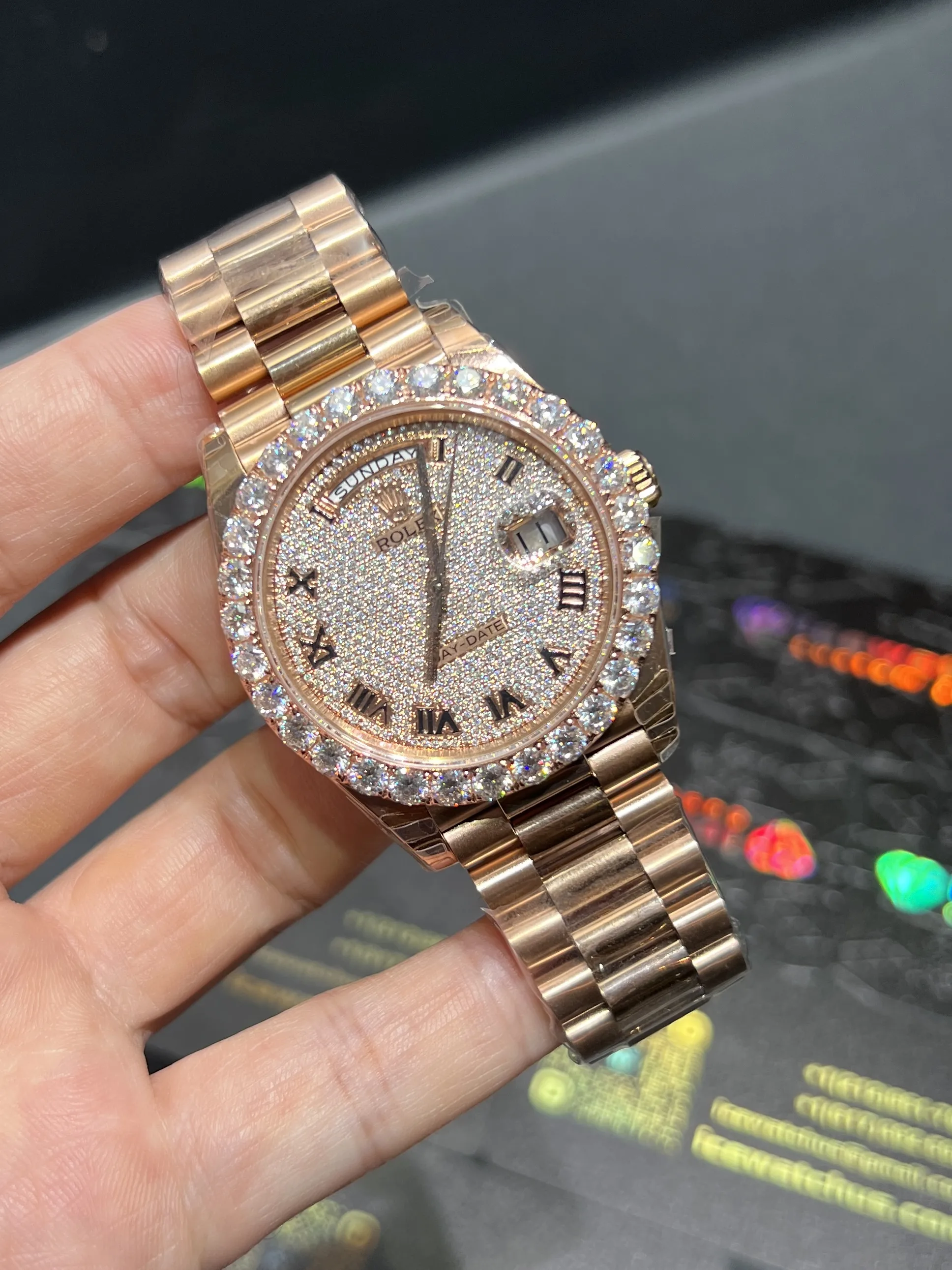 Day-Date 40mm Icedout Watch with Roman Dial D607519333 — view 2