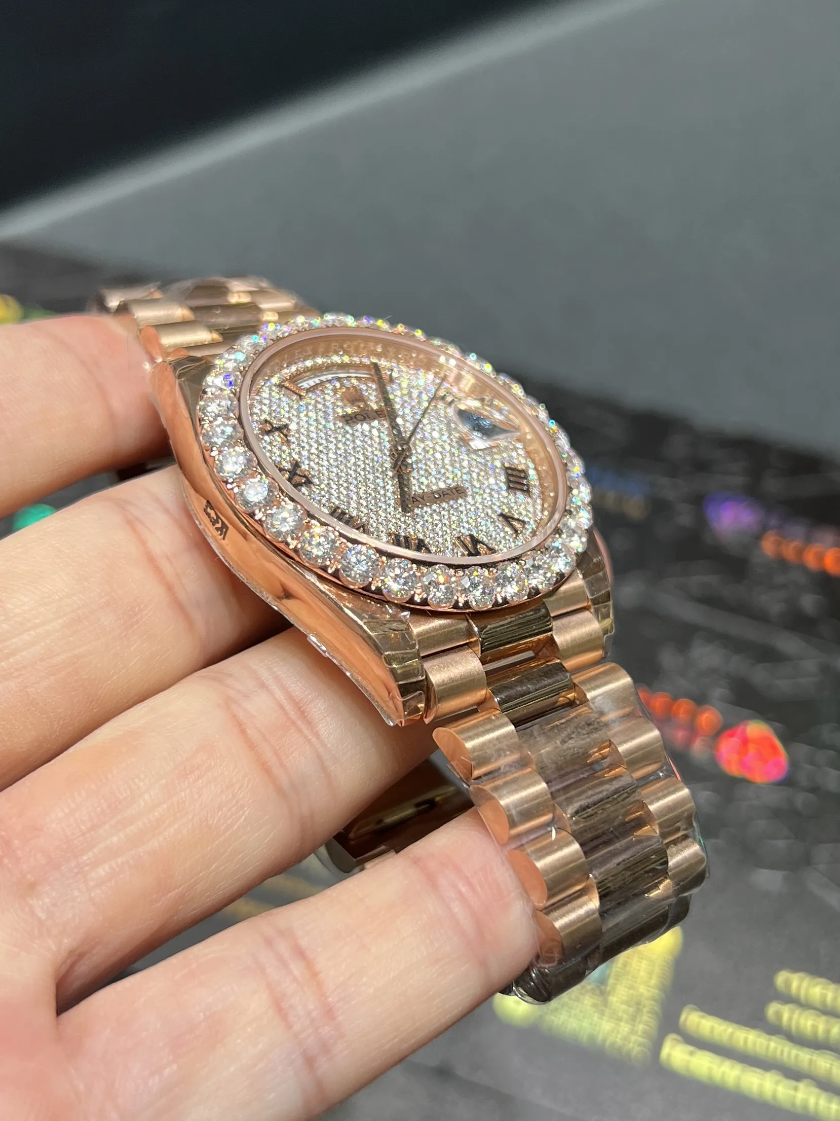 Day-Date 40mm Icedout Watch with Roman Dial D607519333 — view 3