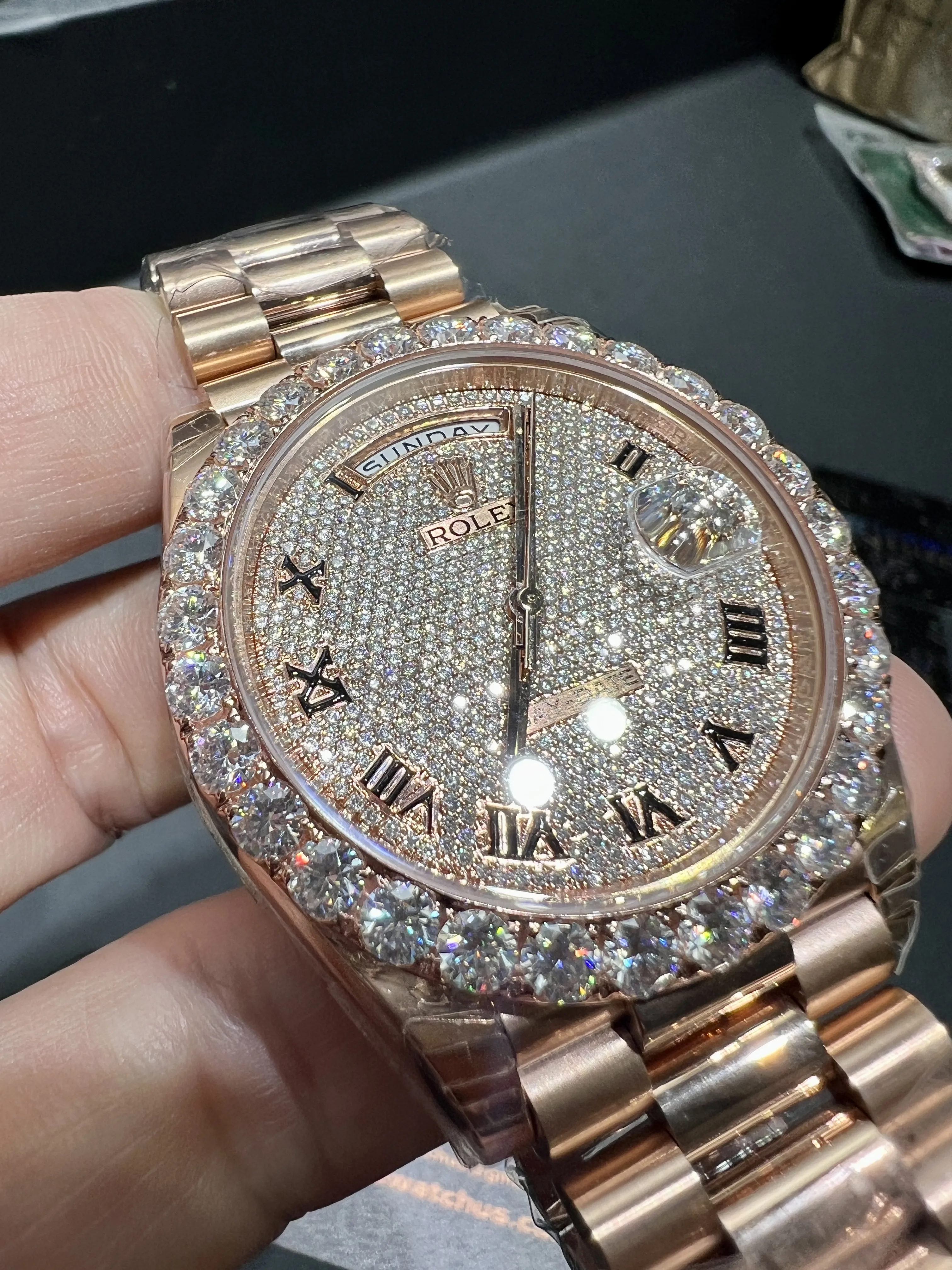 Day-Date 40mm Icedout Watch with Roman Dial D607519333 — view 9