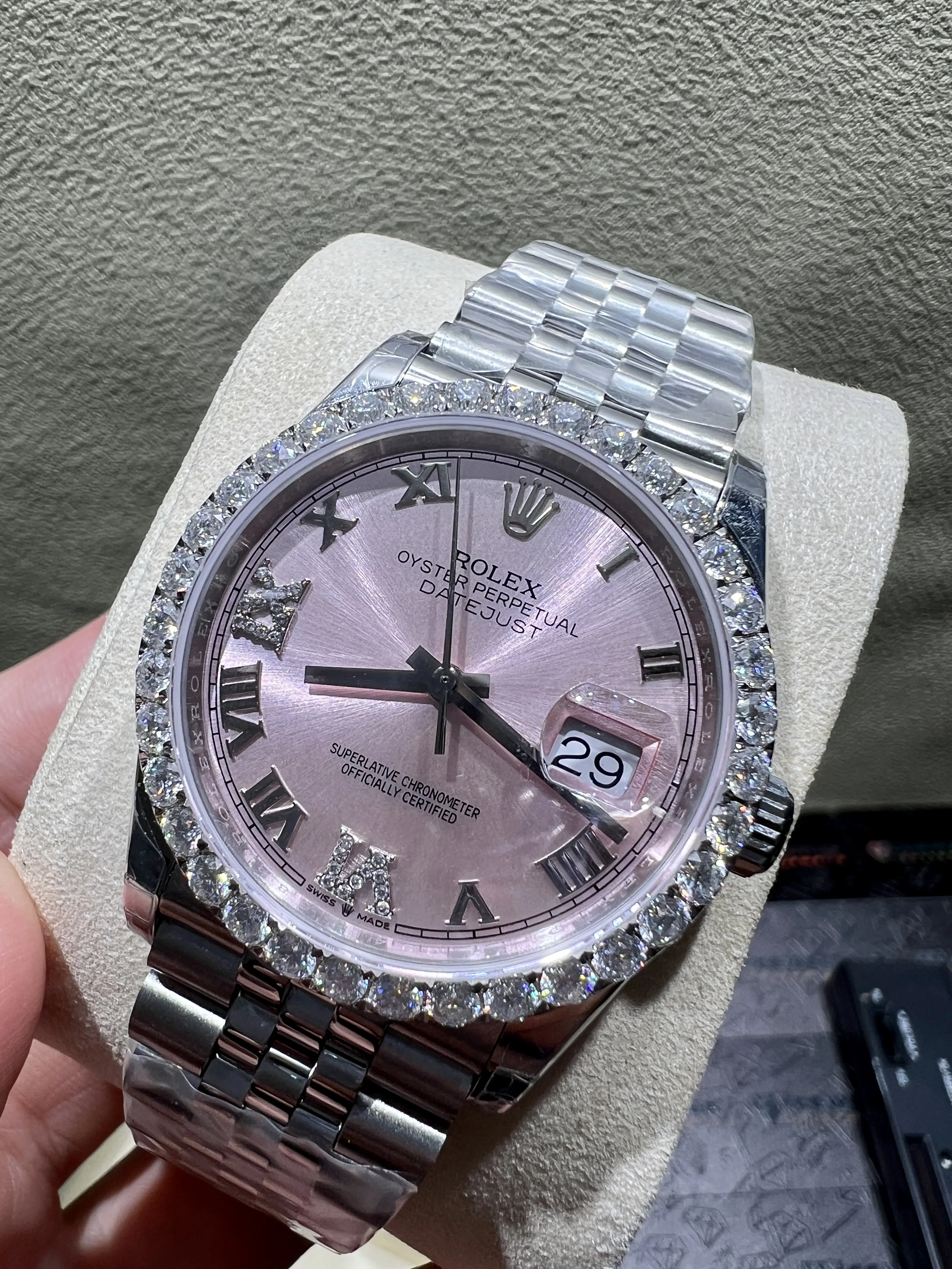 Datejust 36mm Icedout Watch with Pink Dial D540019347 — view 5