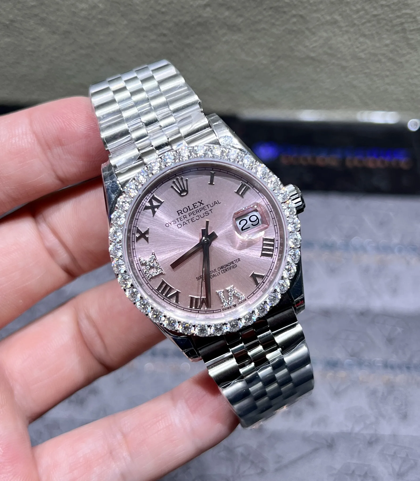 Datejust 36mm Icedout Watch with Pink Dial D540019347 — view 2