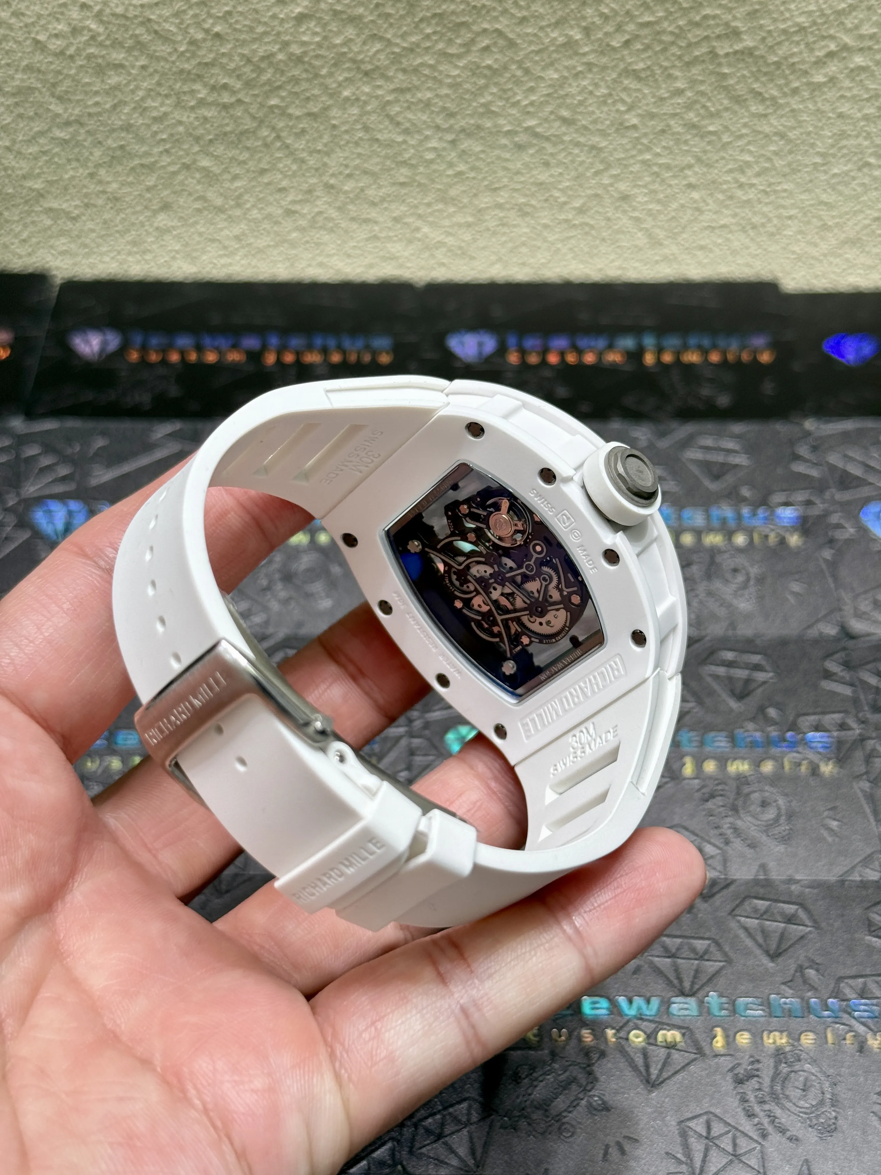 RM055 Skeleton Dial Ceramic Watch D661519343 — view 8