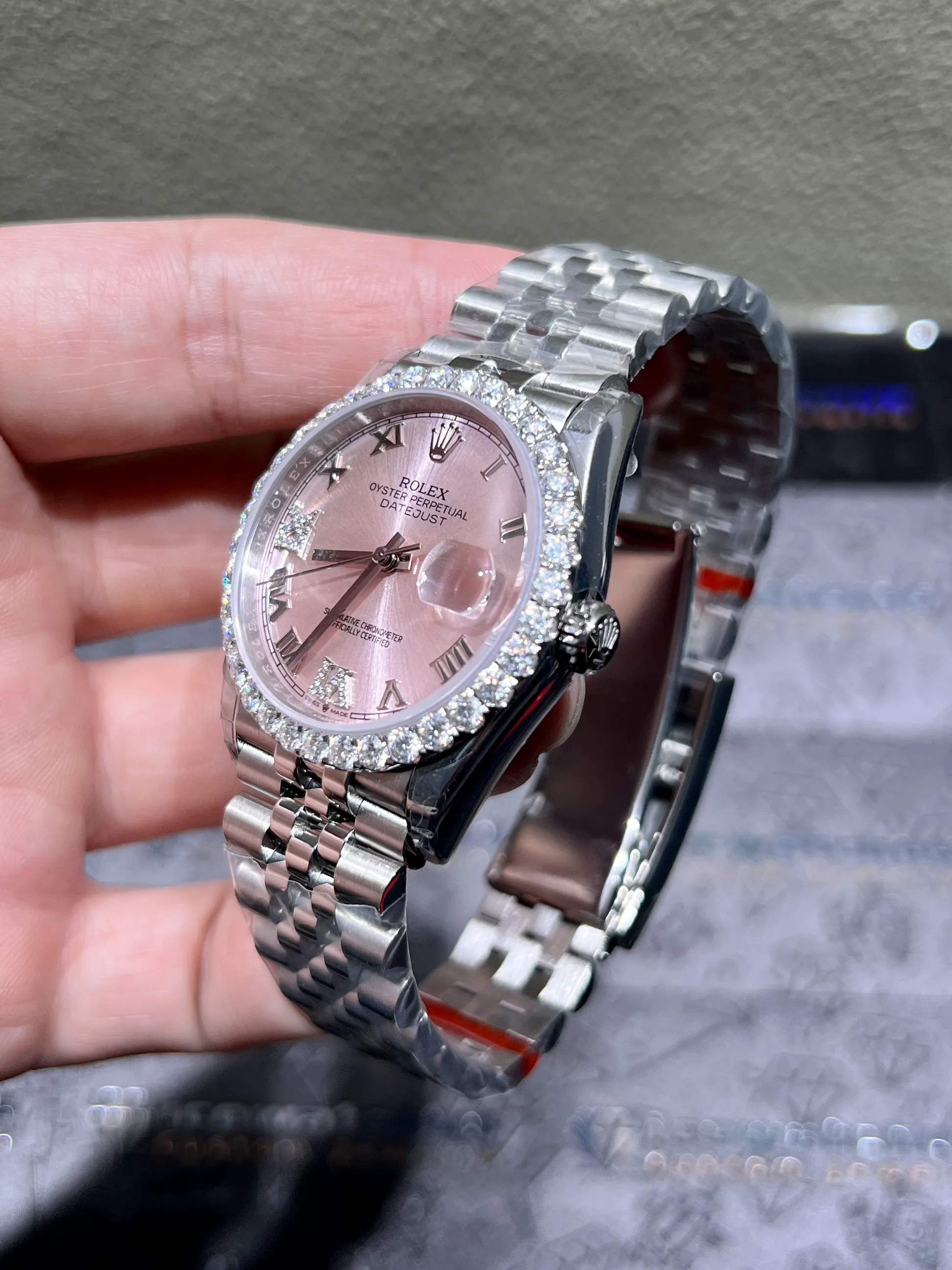 Datejust 36mm Icedout Watch with Pink Dial D540019347 — view 7
