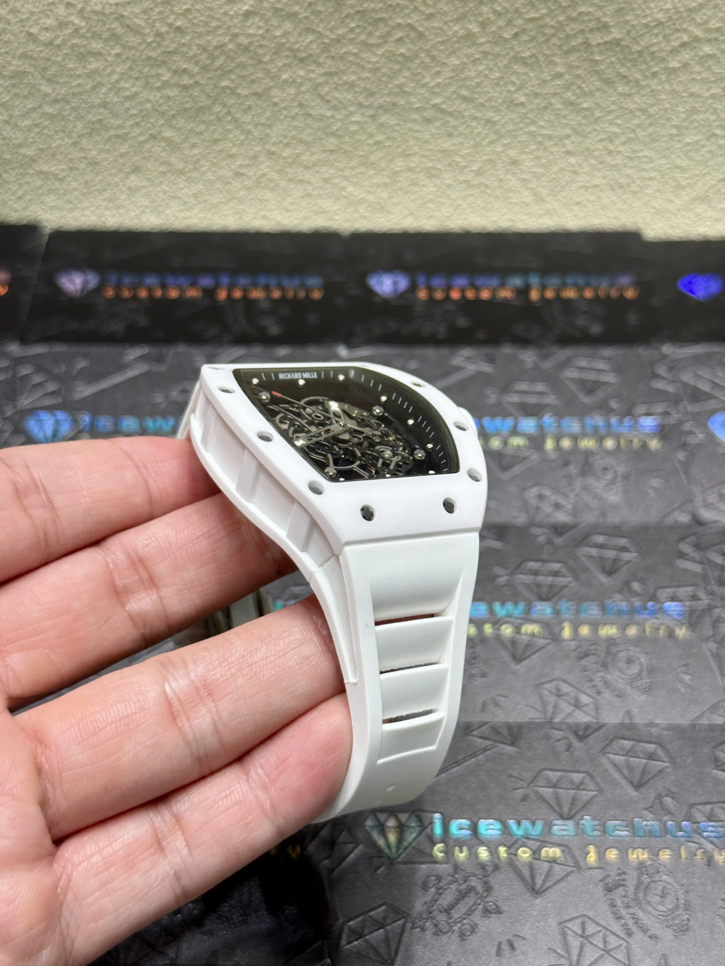 RM055 Skeleton Dial Ceramic Watch D661519343 — view 9