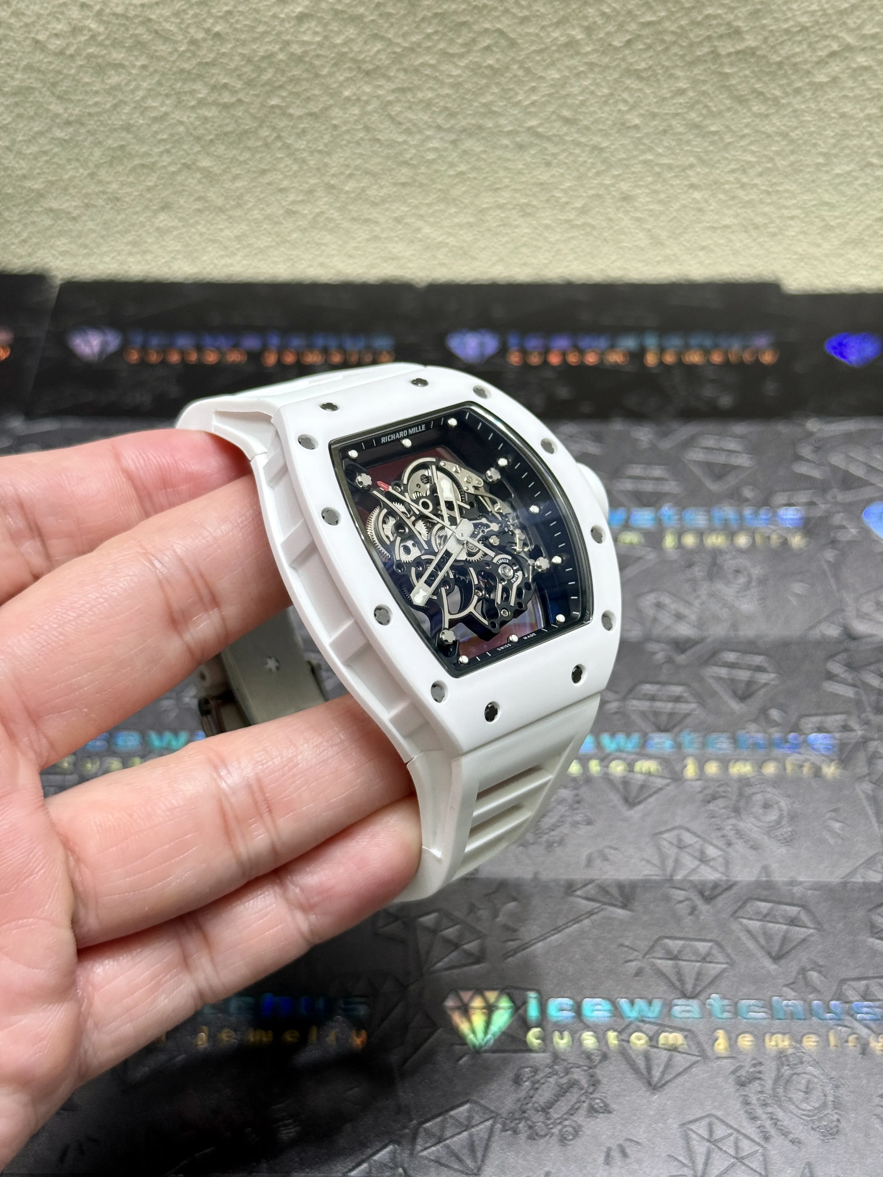 RM055 Skeleton Dial Ceramic Watch D661519343 — view 3