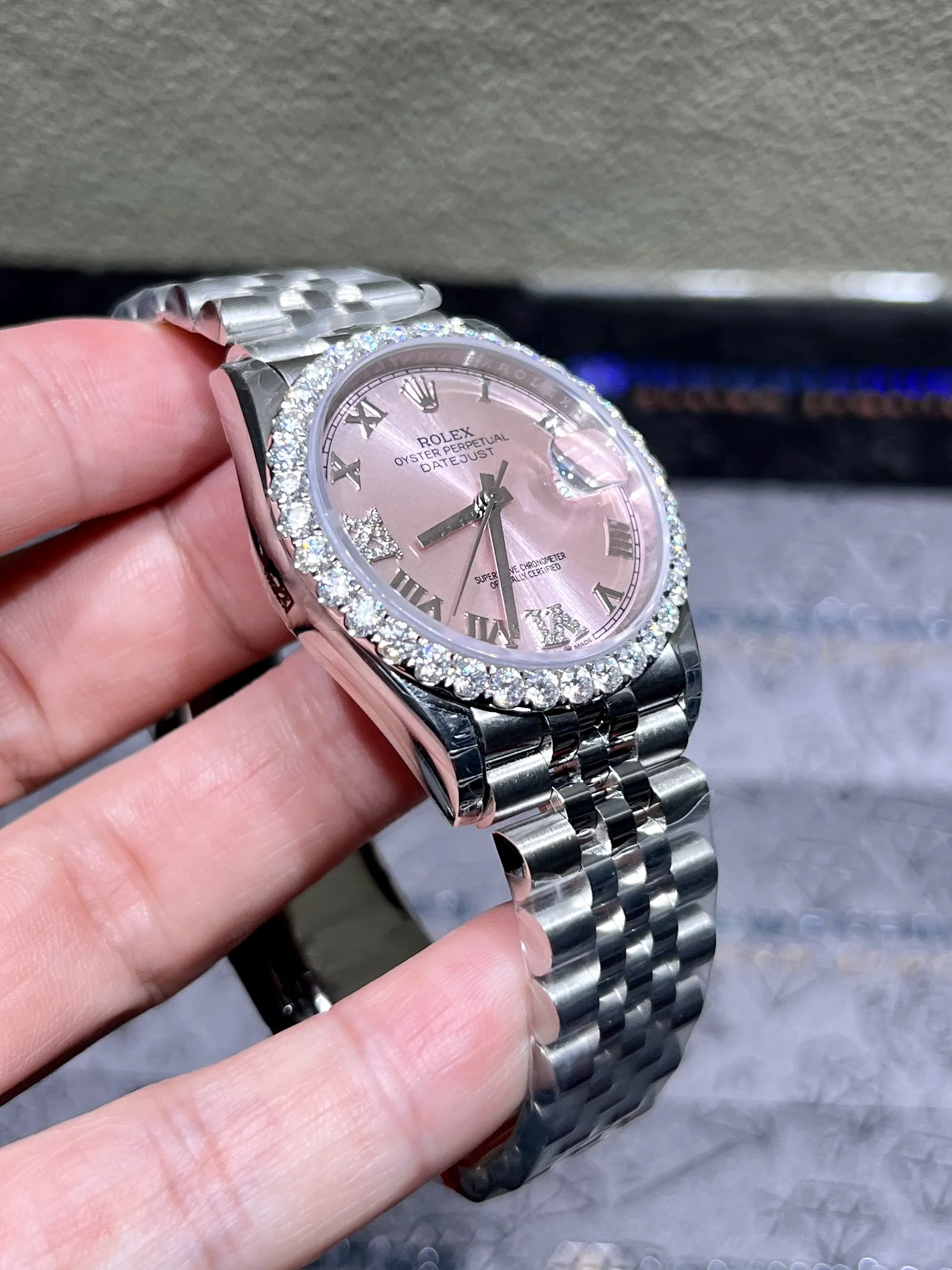 Datejust 36mm Icedout Watch with Pink Dial D540019347 — view 6