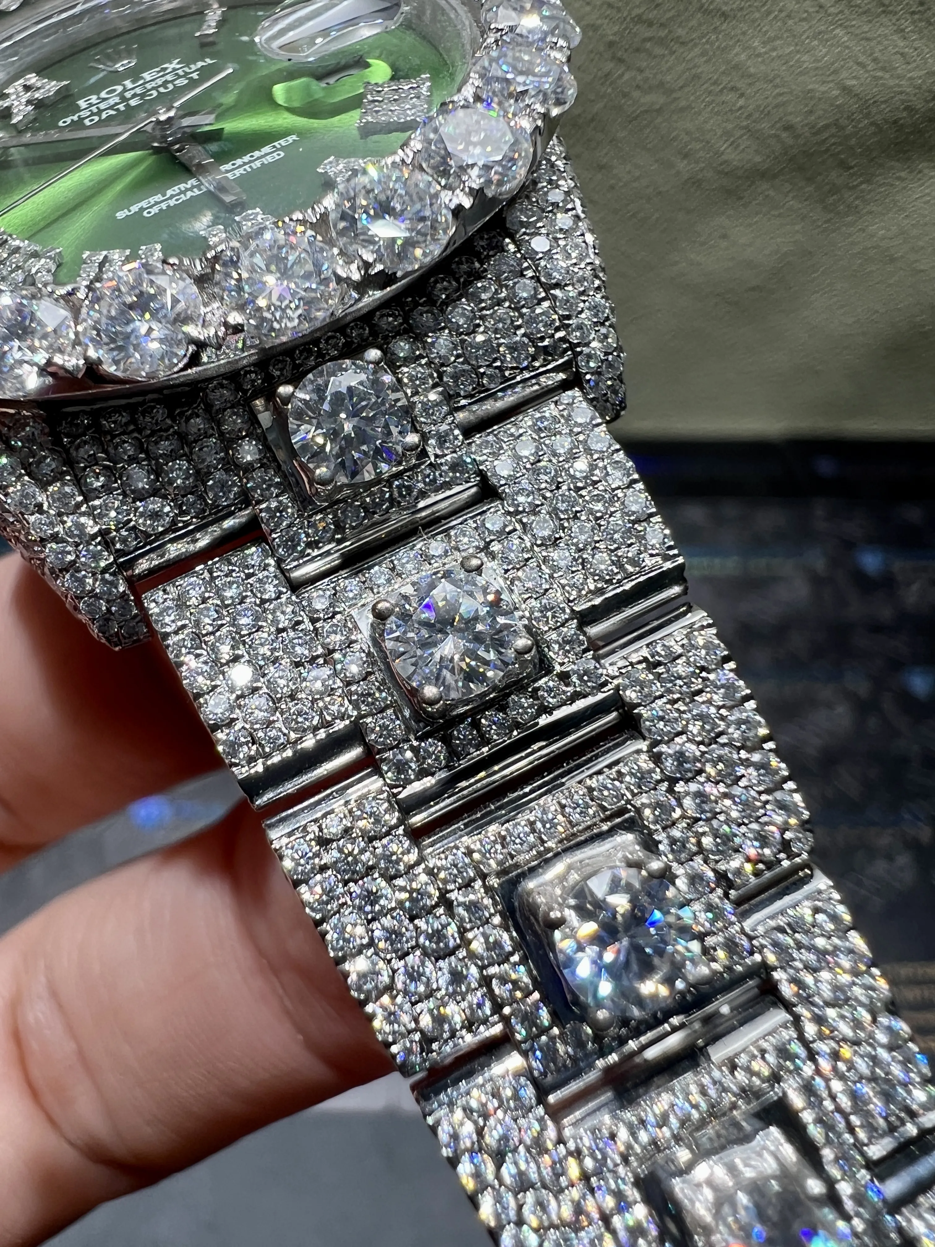 Datejust 36mm Icedout Watch with Green Dial D1147519350 — view 9