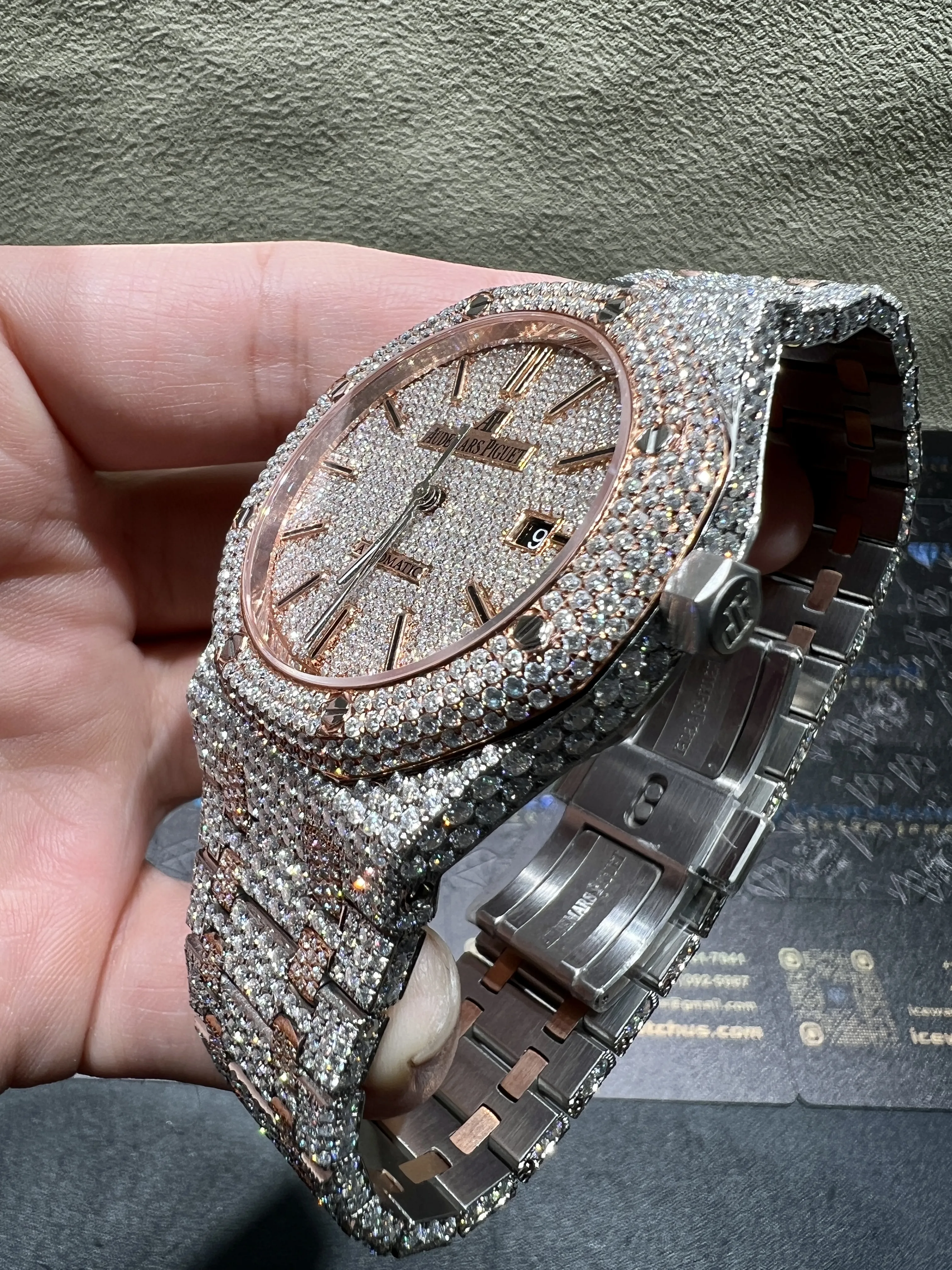 Royal Oak Two-Tone Pavé Dial Icedout Watch D1215019353 — view 10