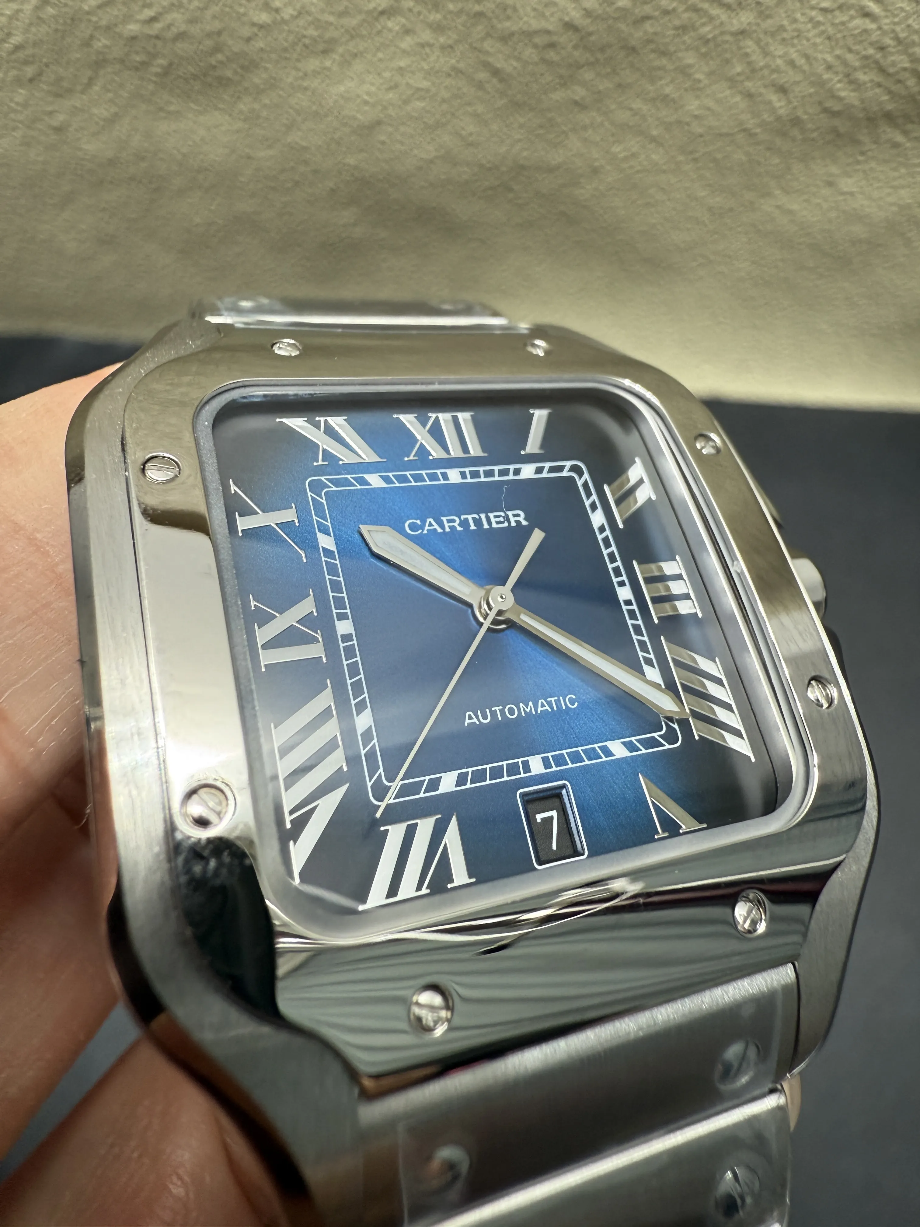 Santos de Cartier Automatic Blue Dial Watch D398319376 — view 9