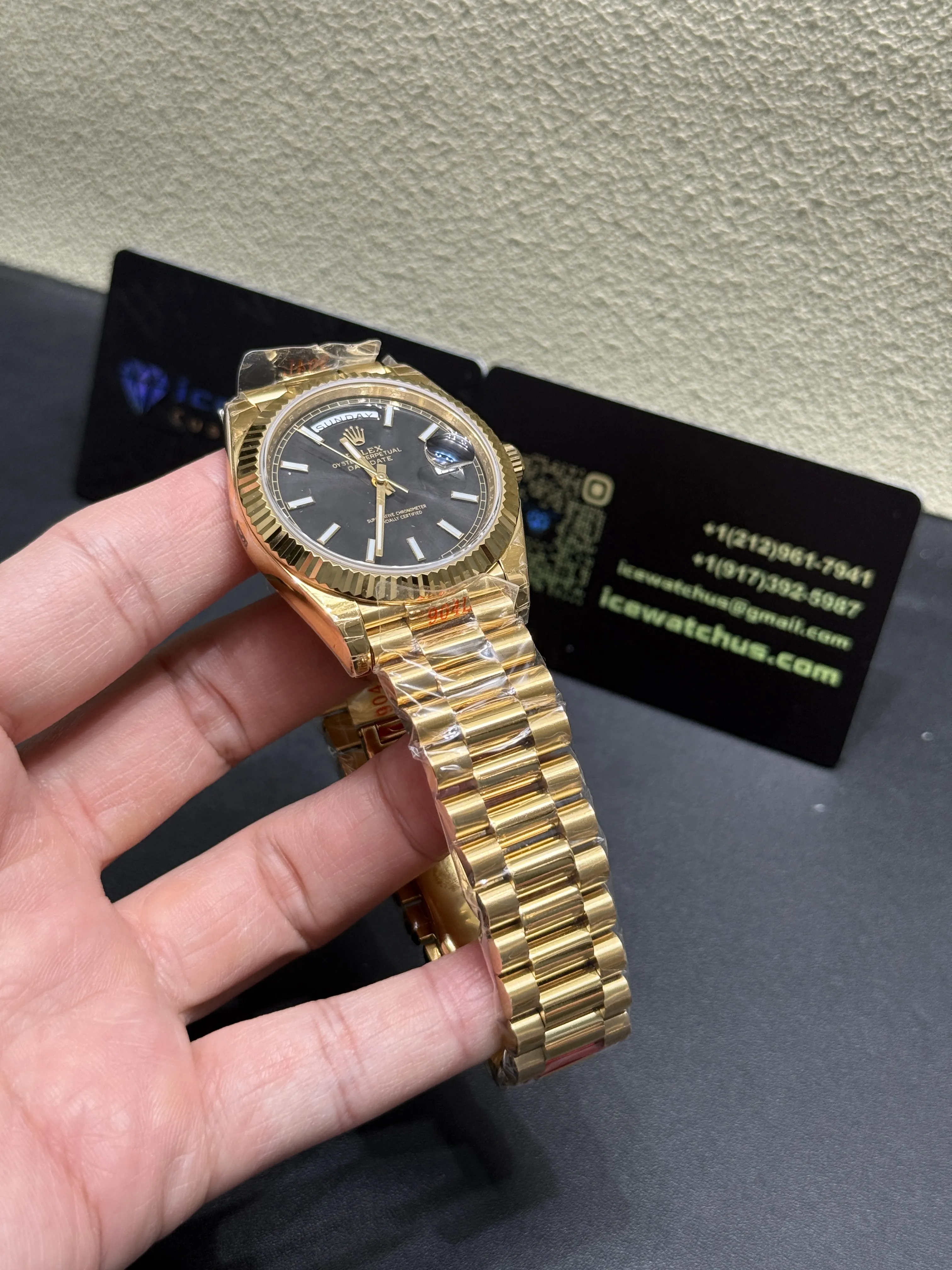 Day-Date 40mm Gold-Tone Watch with Black Dial D398319385 — view 9