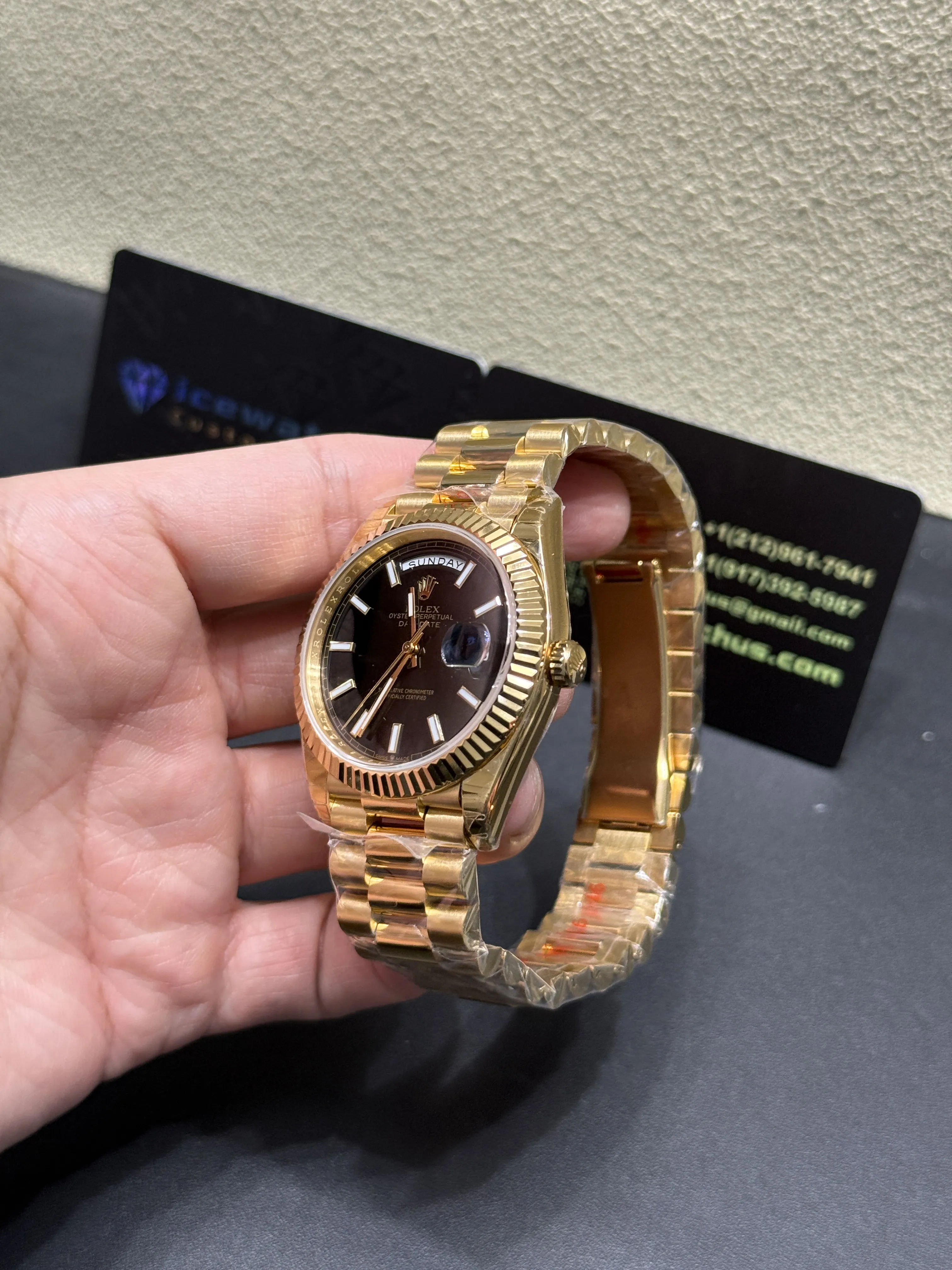 Day-Date 40mm Gold-Tone Watch with Black Dial D398319385 — view 5