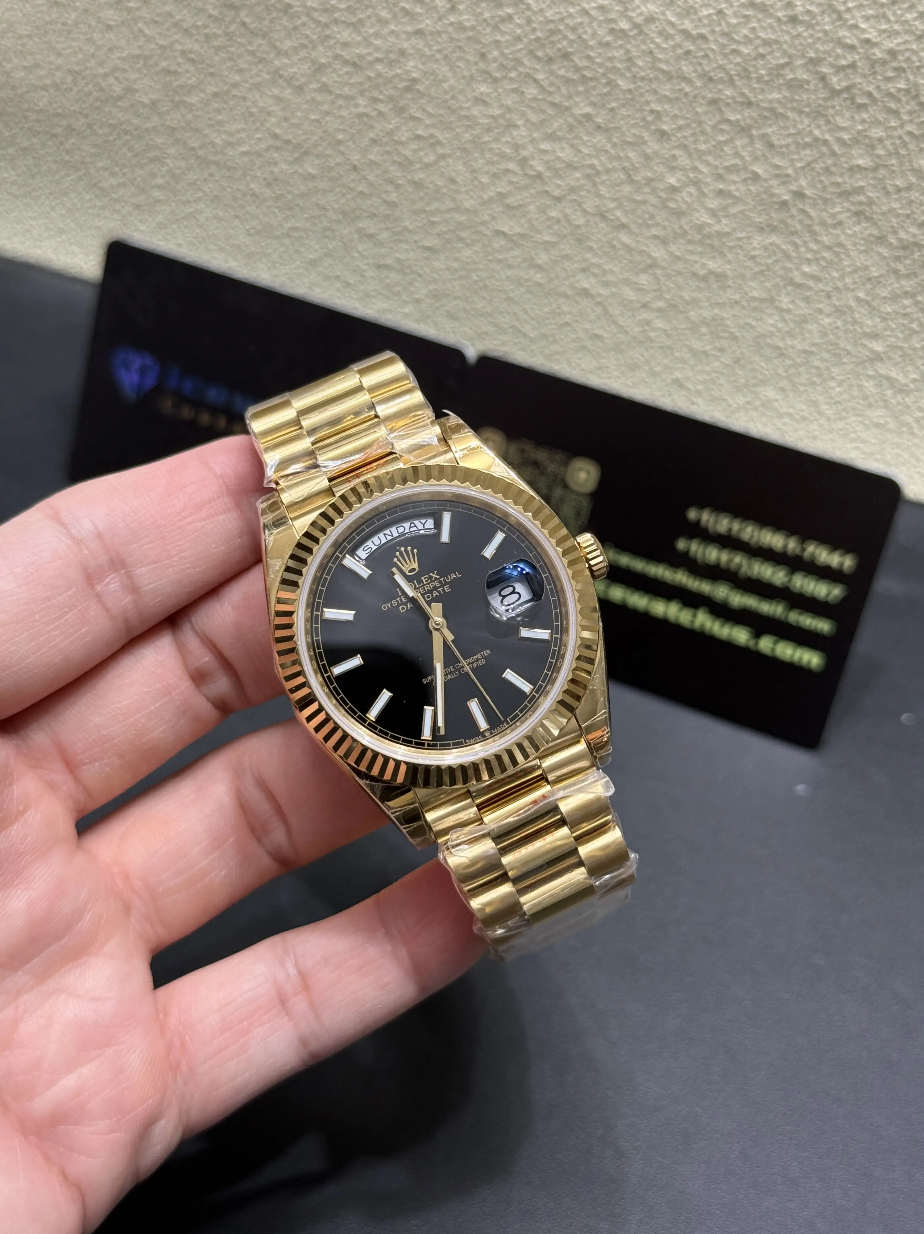 Day-Date 40mm Gold-Tone Watch with Black Dial D398319385 — view 2