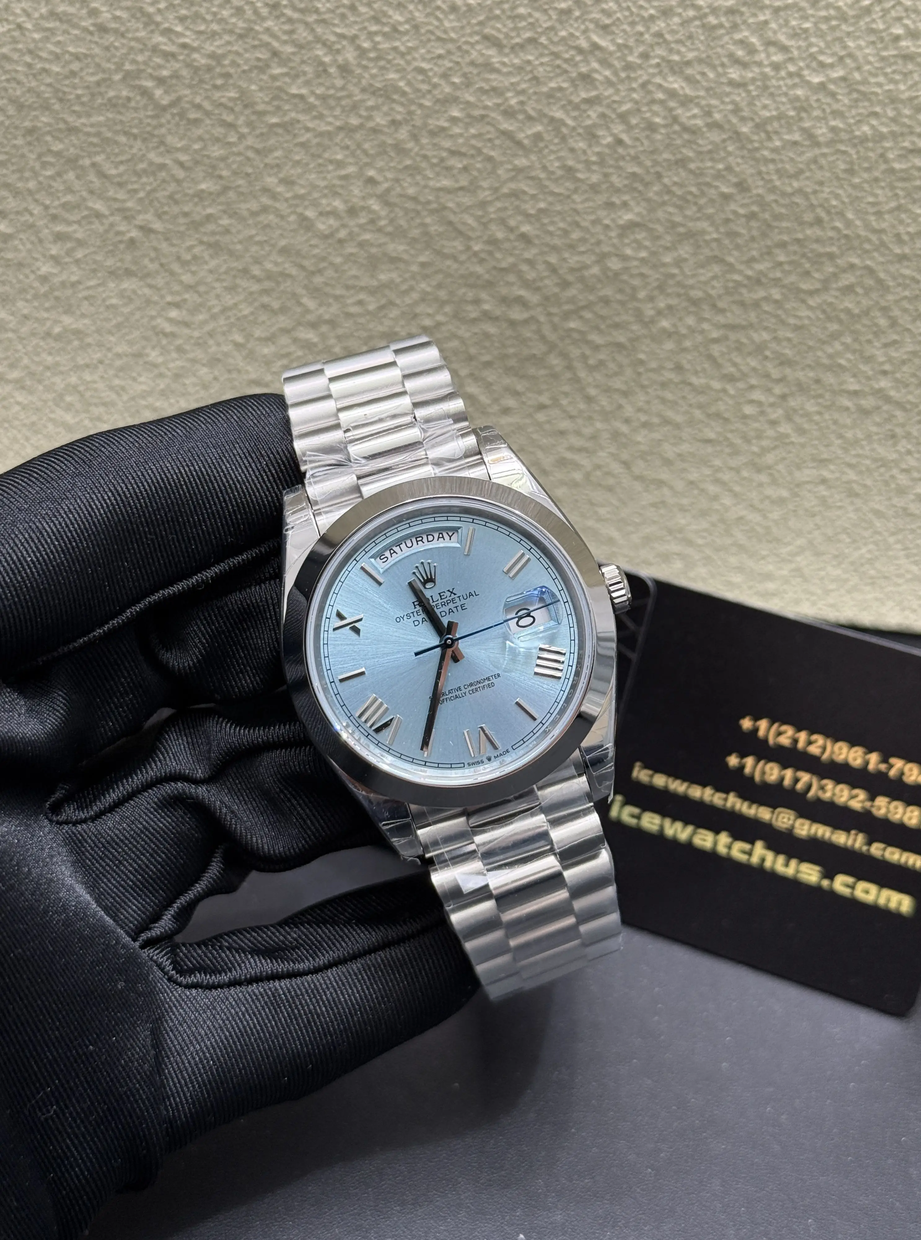 Day-Date 40mm Ice Blue Dial Watch D398319371 — view 2