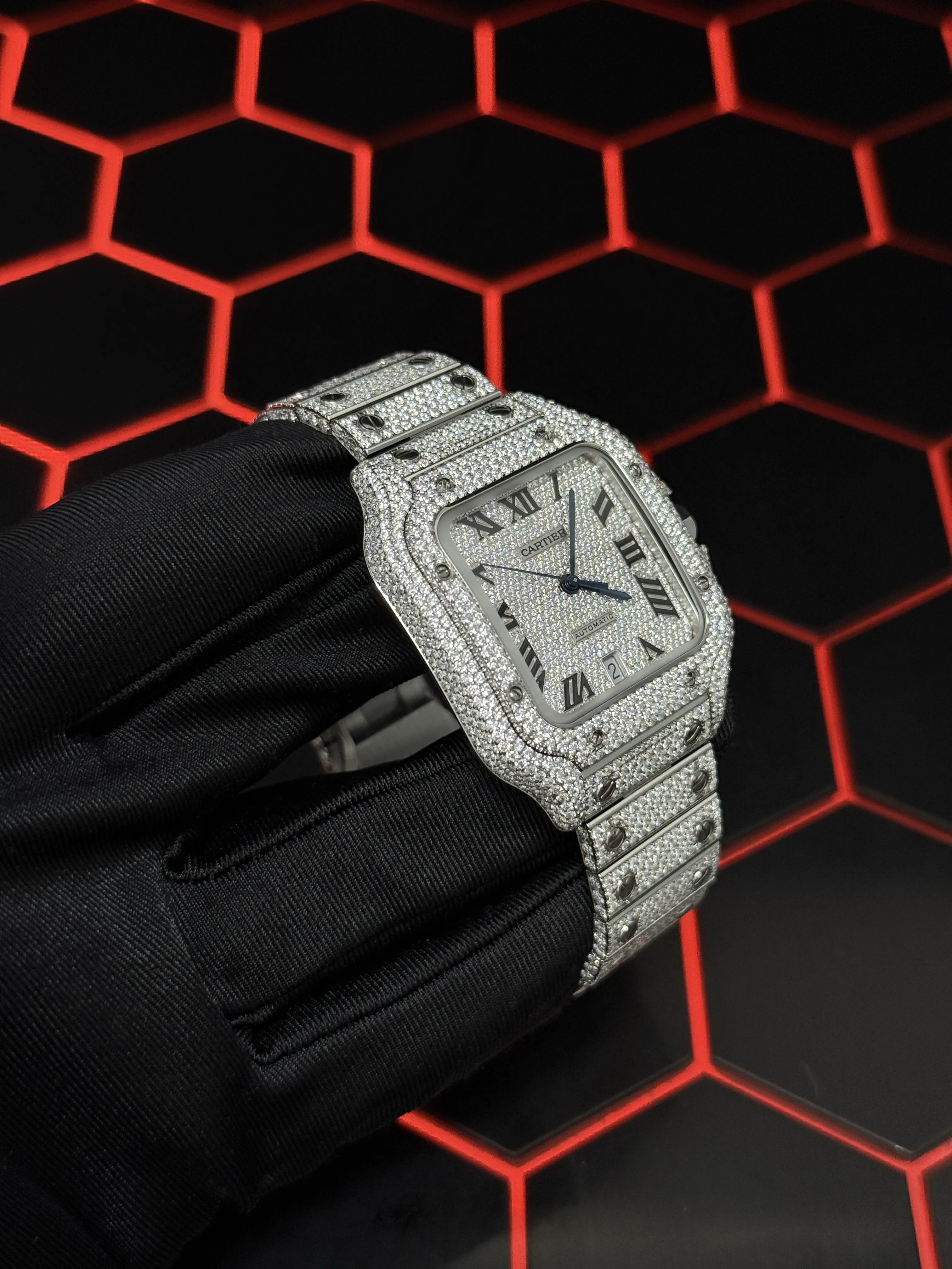 Santos de Cartier Icedout Pavé Watch 40mm D1147519395 — view 3