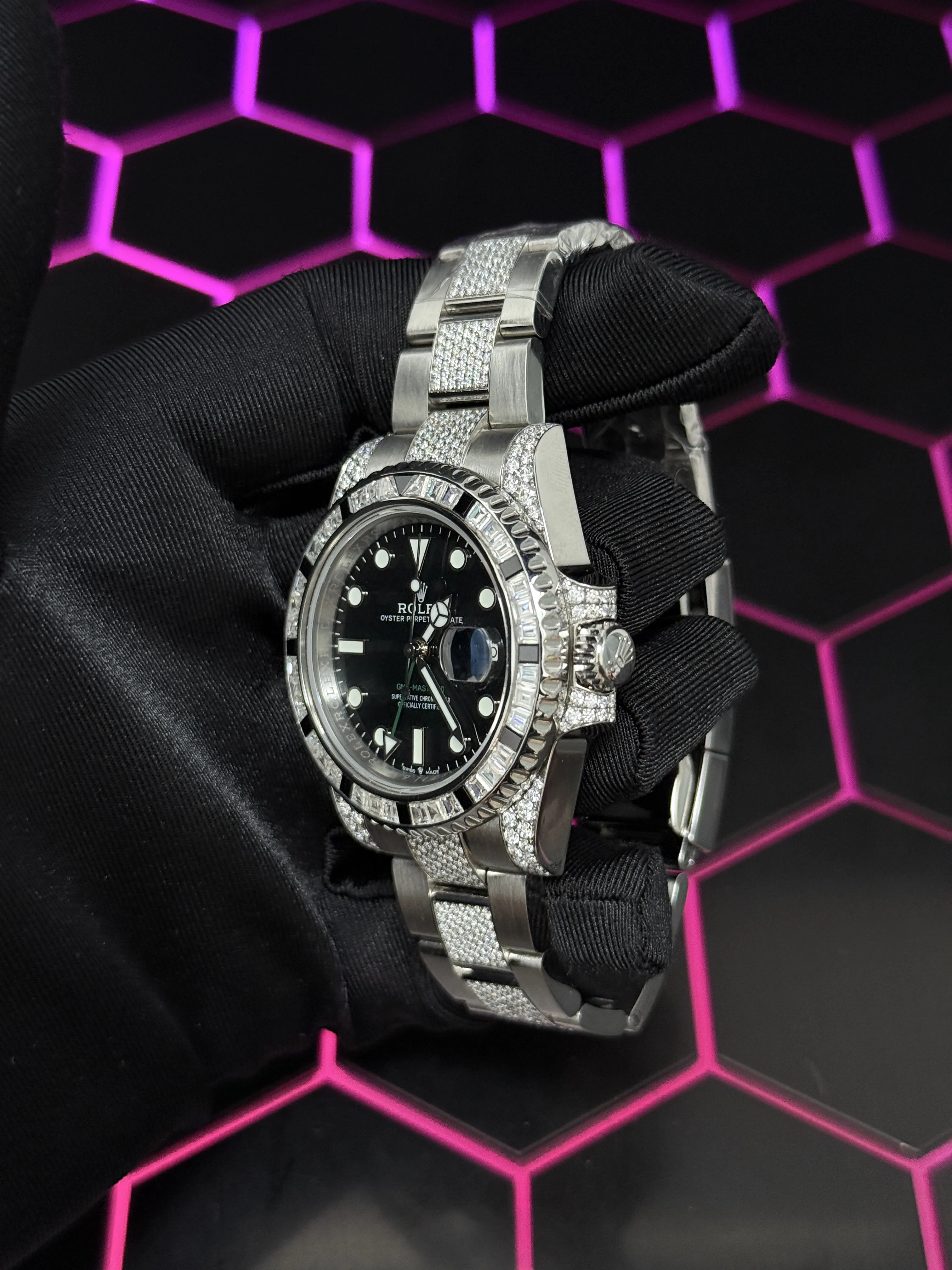 GMT-Master II Icedout Watch with Baguette Bezel D1147519396 — view 6