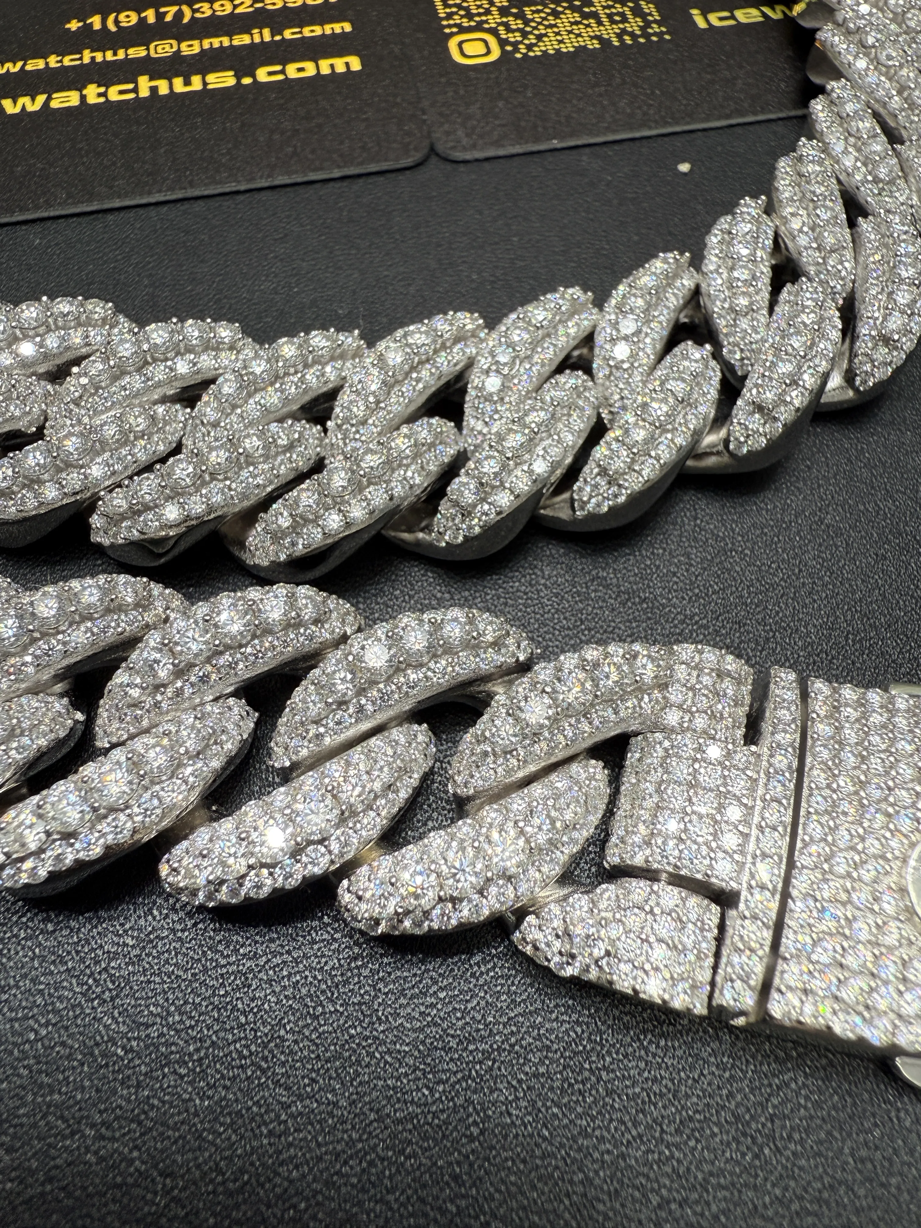 22mm 22in 925Silver Moissanite Cuban chain D1687519398 — view 5