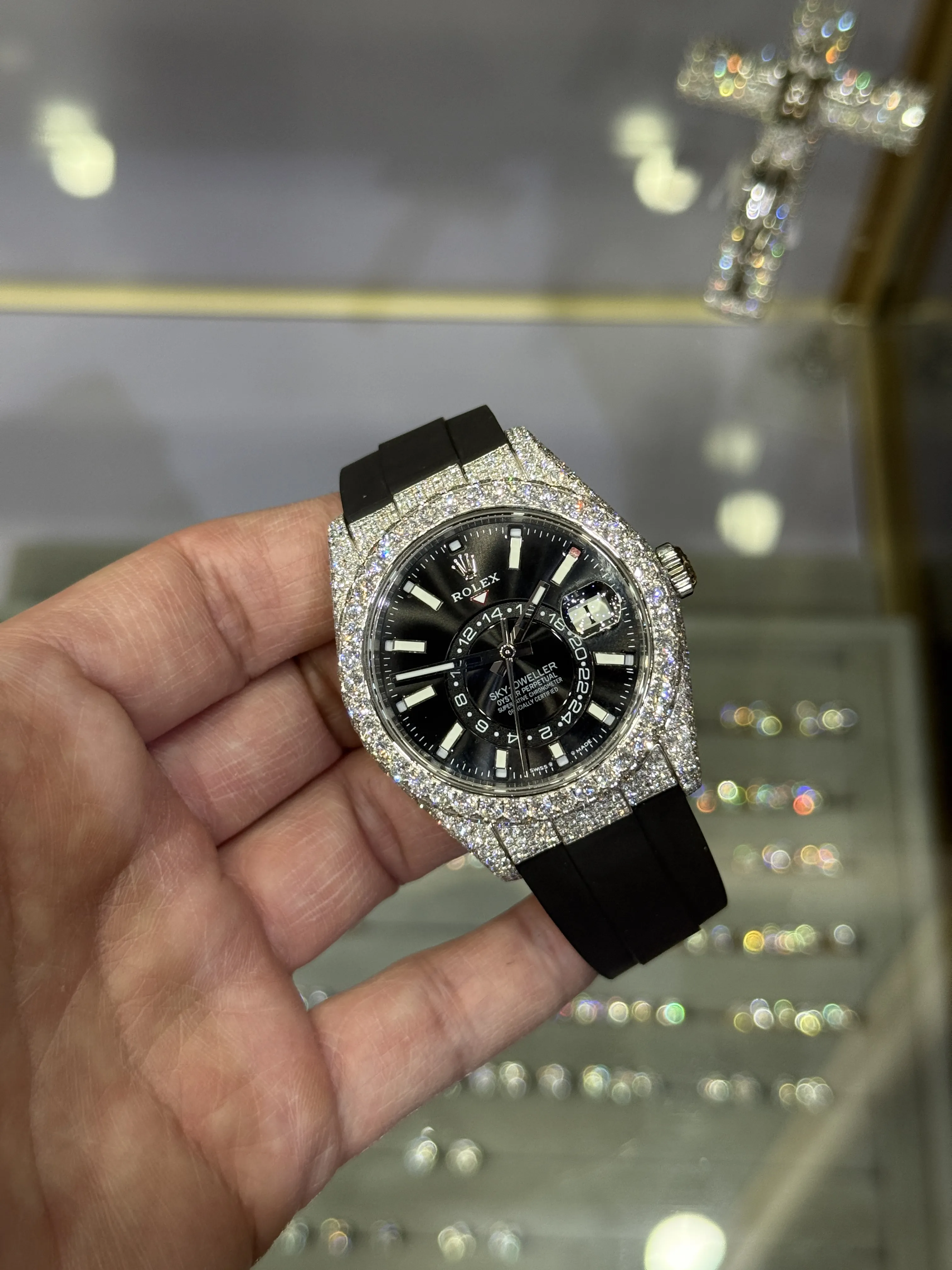 0167 VVS Lab-grown Diamond Rolex SkyDweller 42mm Rubber band D1687519401