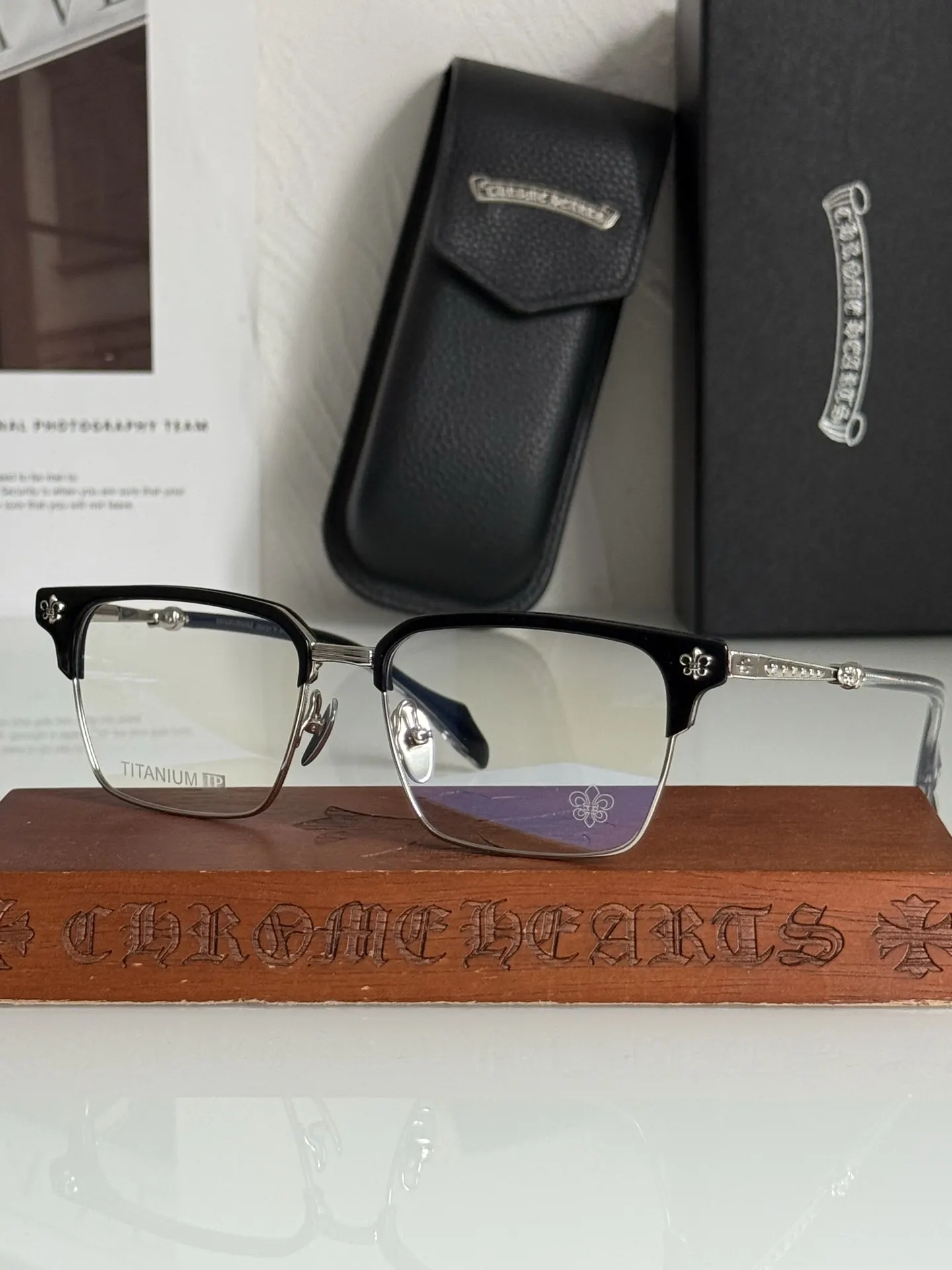 CHROME HEART CH8351 Browline Eyeglasses 54-17-155 D44025064