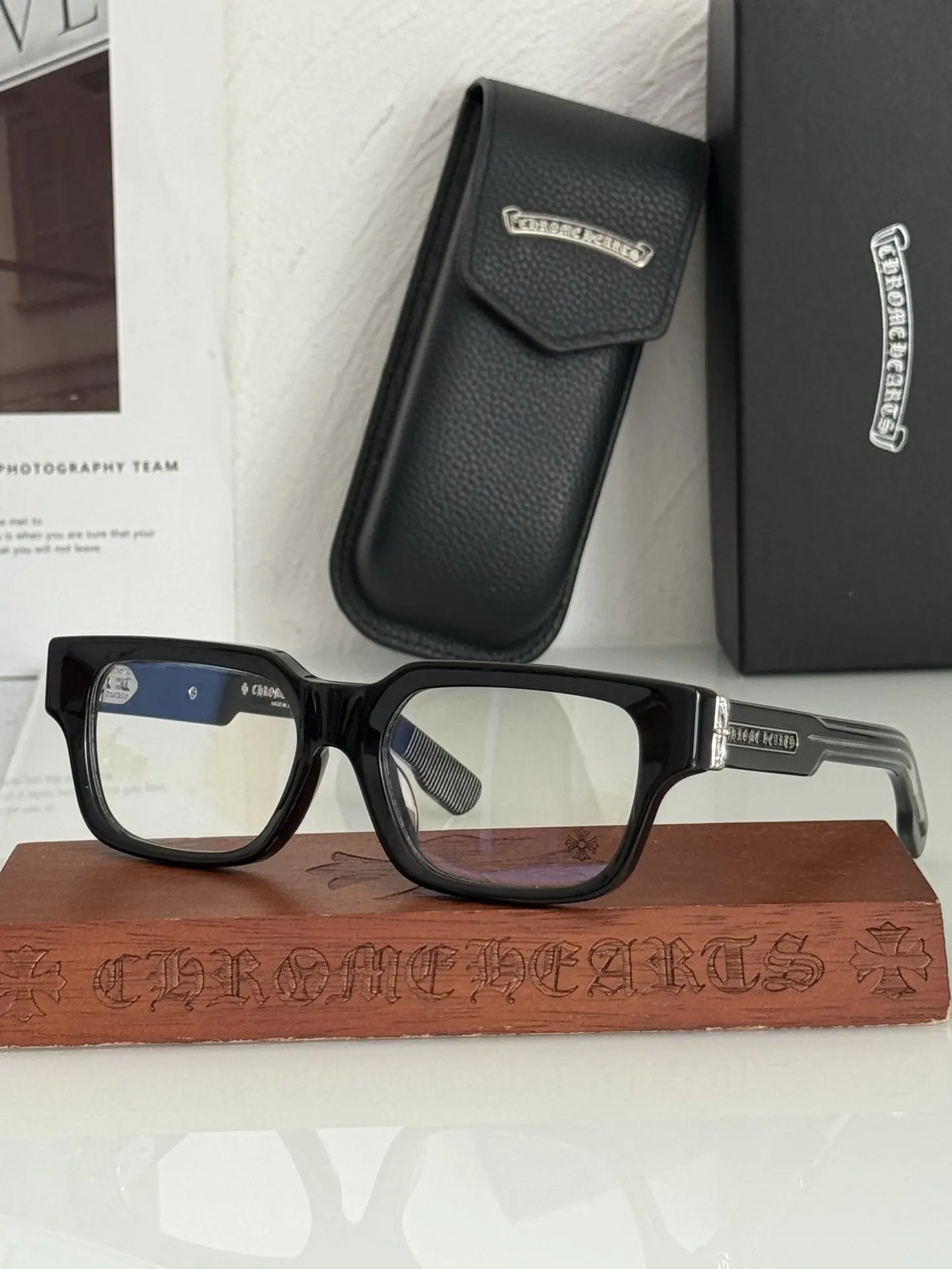 CHROME HEART THICK Square Eyeglasses 55-18-148 D44025068