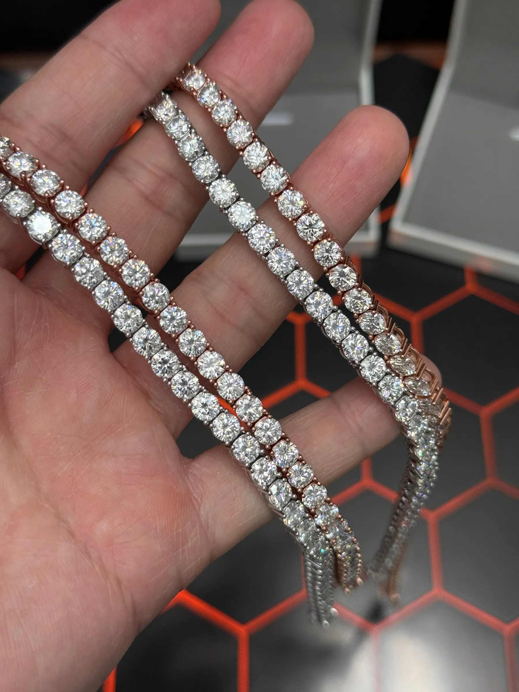 5mm Moissanite Tennis Chain in 925 Sterling Silver D025072 — view 1